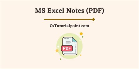 INTTRODUCTION TO MICROSOFT EXCEL. . Ms excel notes pdf